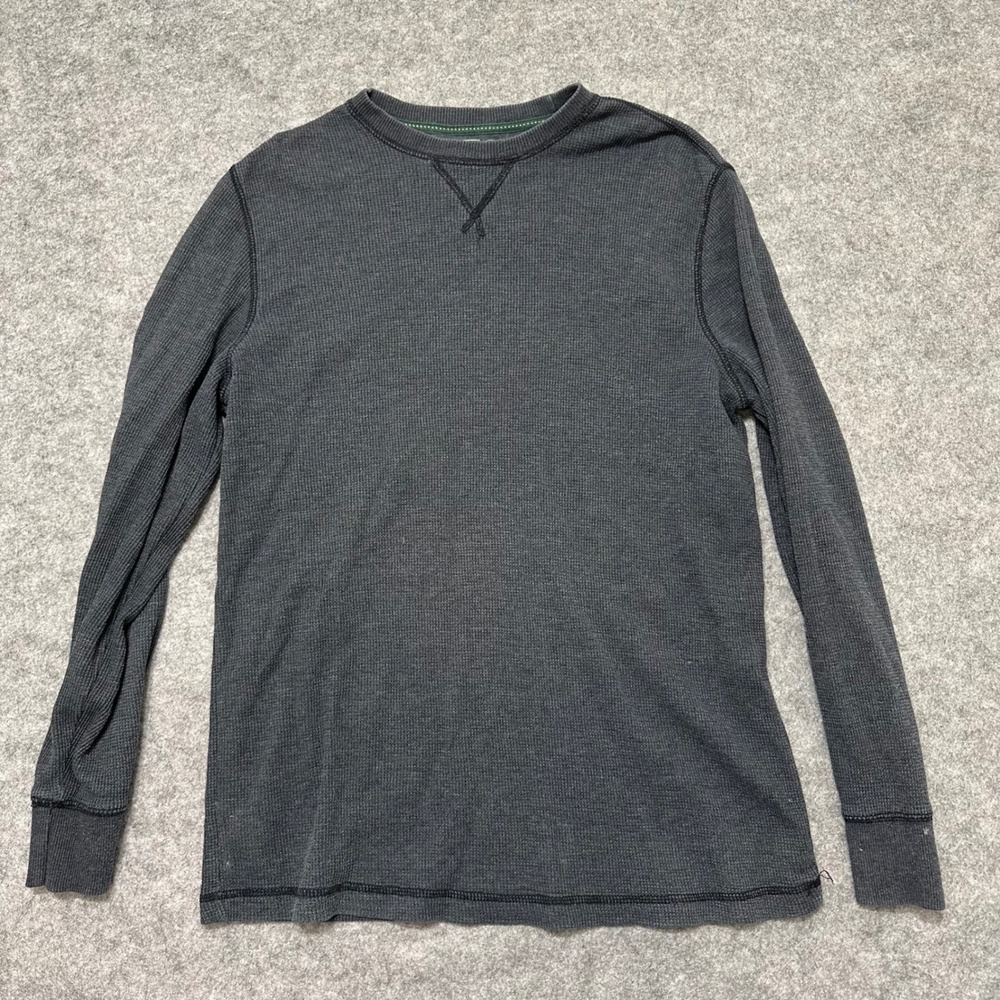 G.H. Bass Shirt Mens XL Navy Blue Thermal Waffle Knit Long Sleeve Crewneck Top